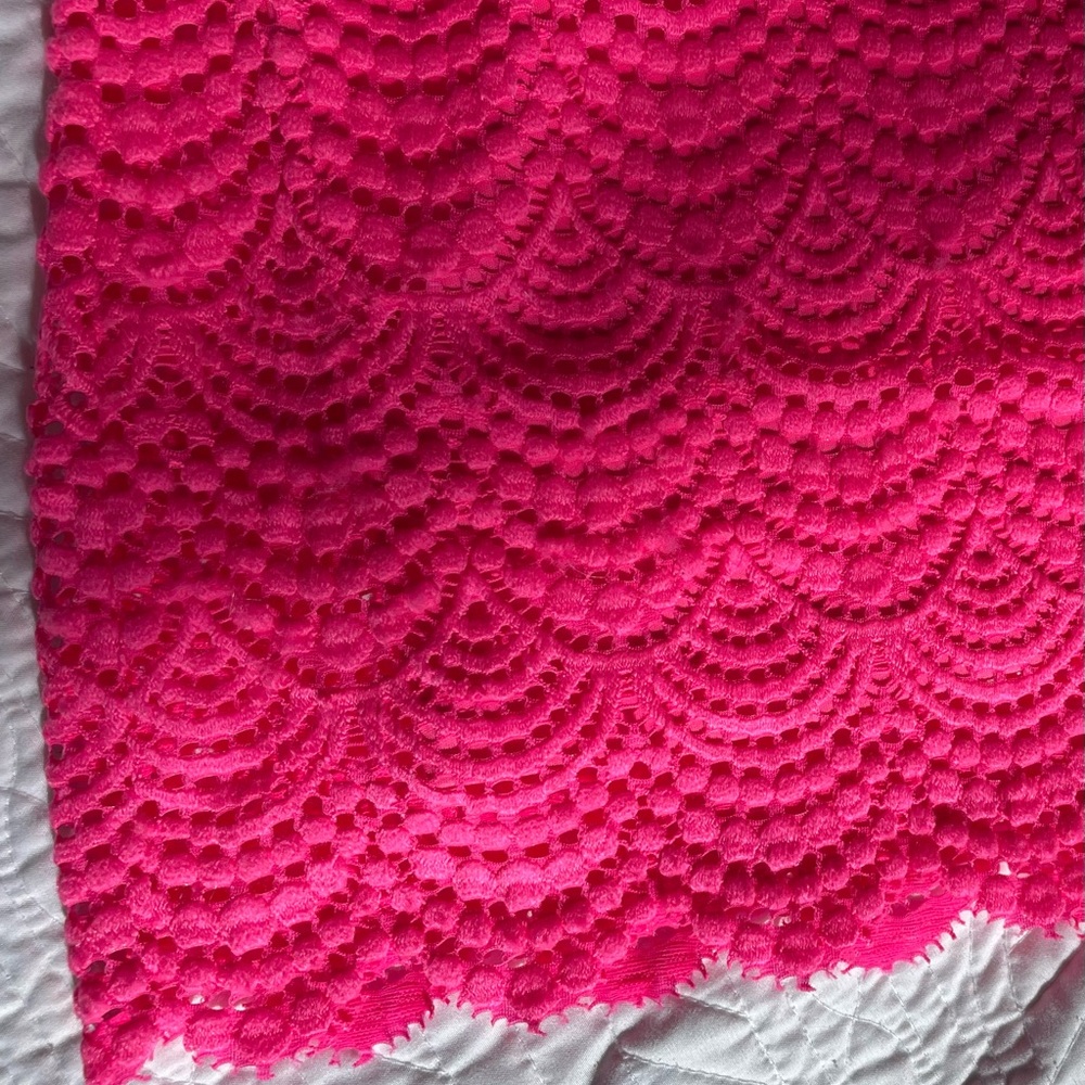 LillyPulitzer Jade hot pink off the shoulder women’s dress. - Picture 2 of 5